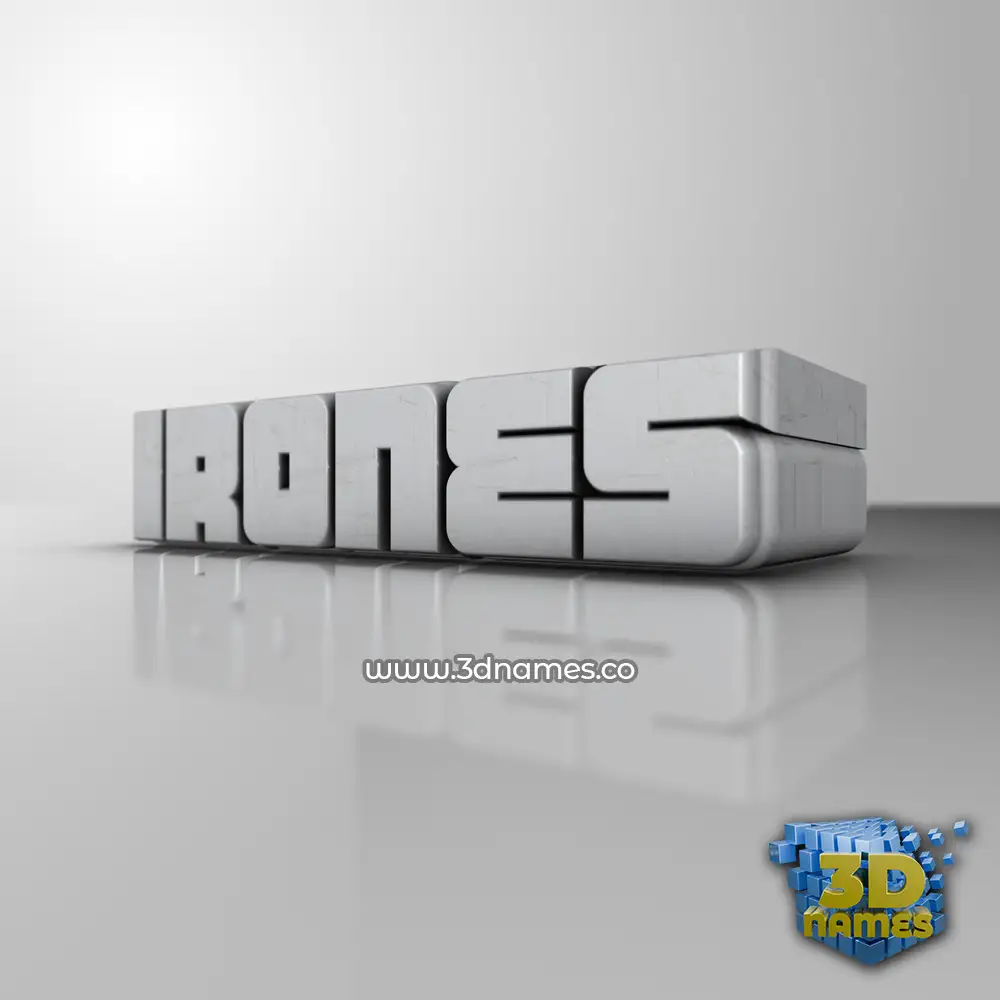 irones in White Metro style - 3D name wallpaper