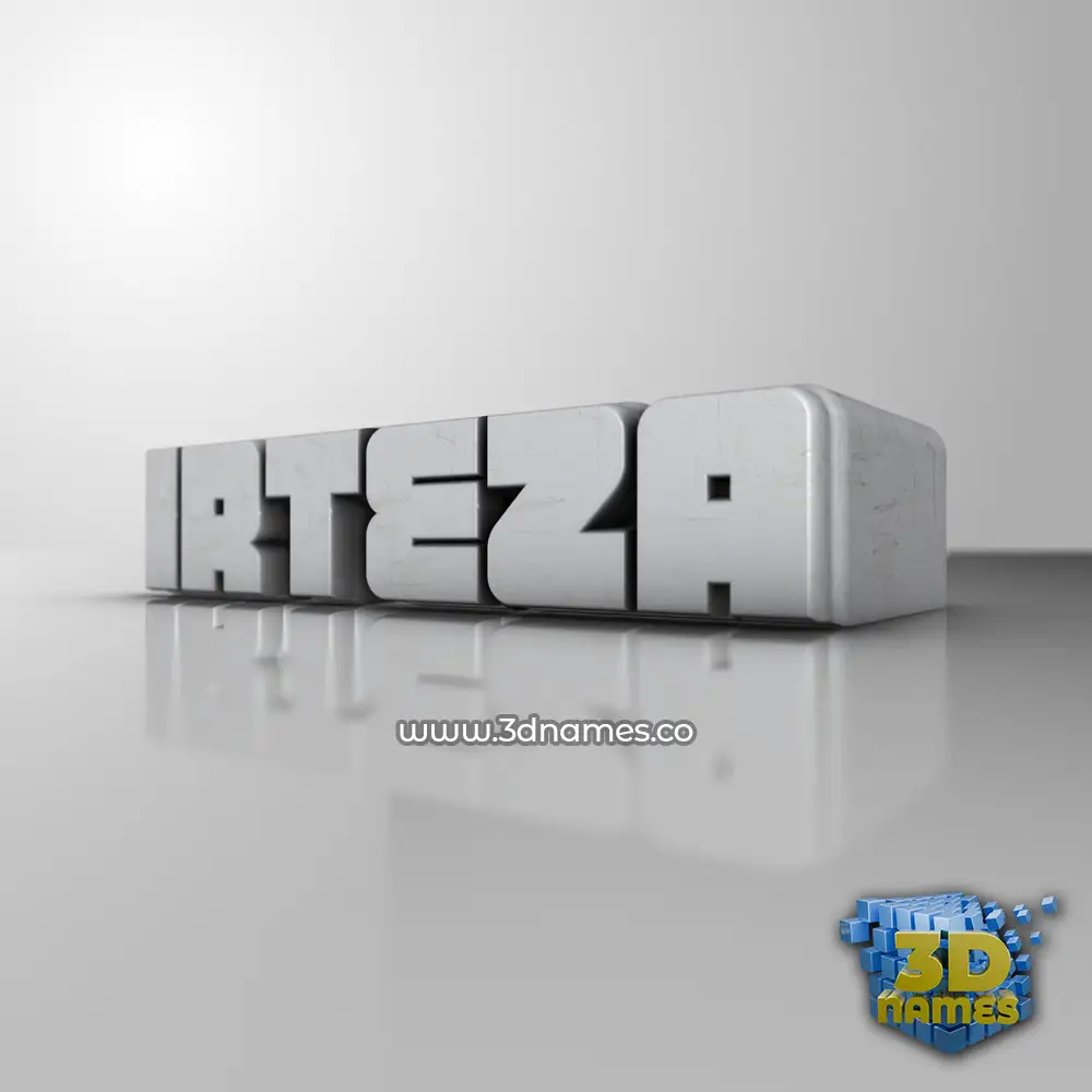 irteza in White Metro style - 3D name wallpaper