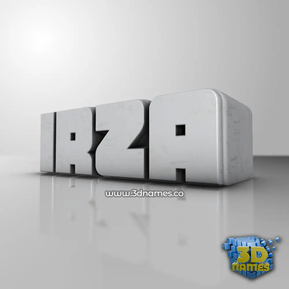 irza in White Metro style - 3D name wallpaper