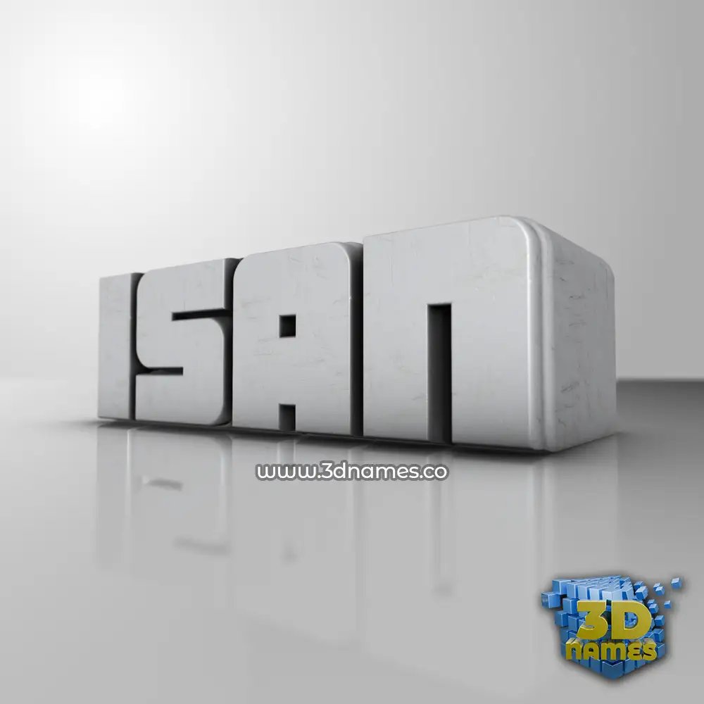 isan in White Metro style - 3D name wallpaper