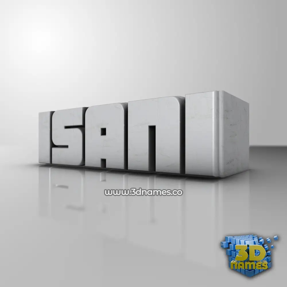 isani in White Metro style - 3D name wallpaper