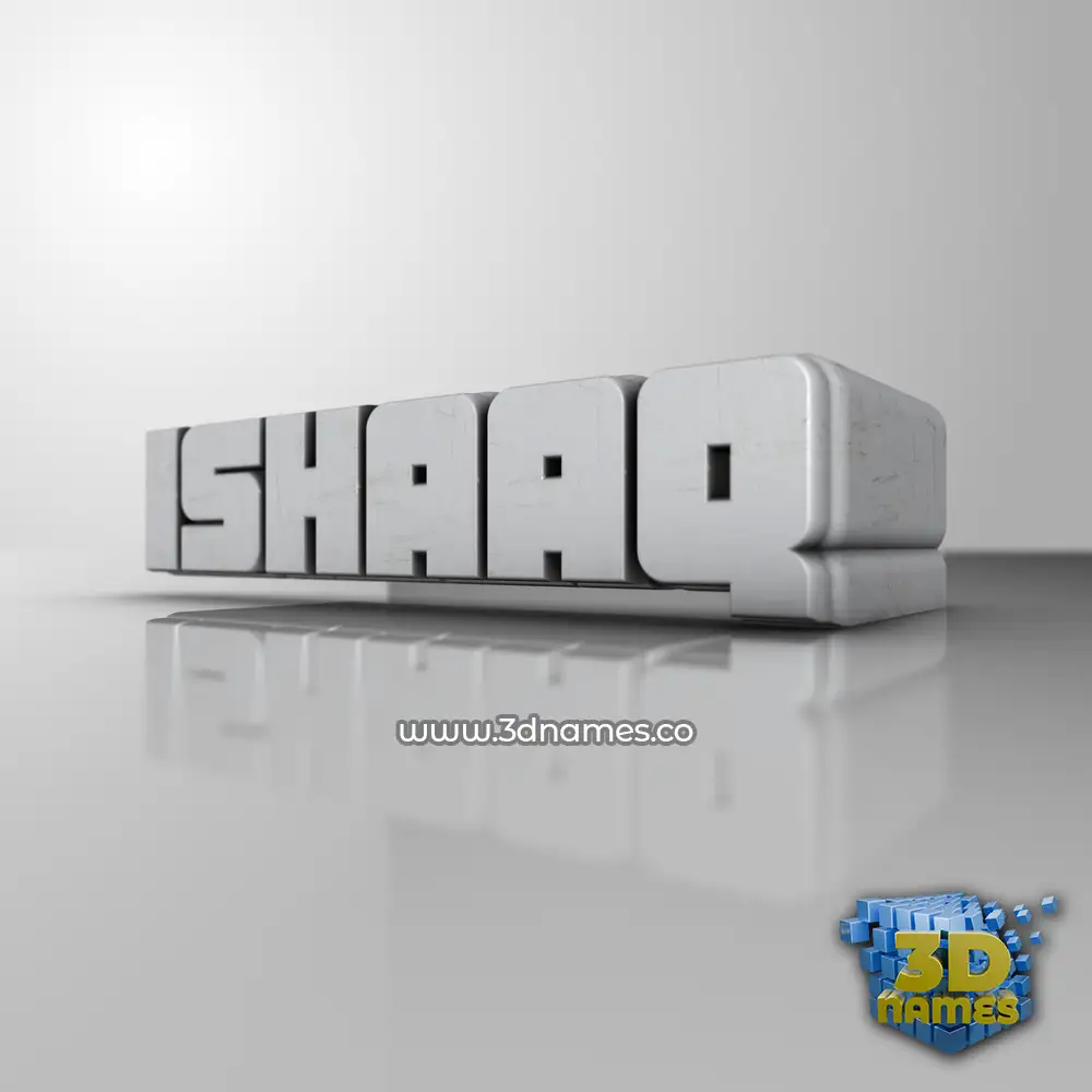 ishaaq in White Metro style - 3D name wallpaper