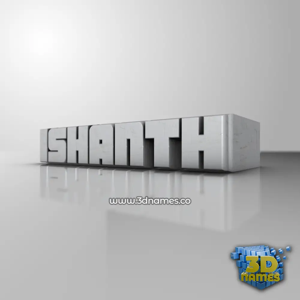 ishanth in White Metro style - 3D name wallpaper