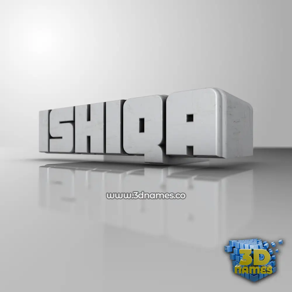 ishiqa in White Metro style - 3D name wallpaper