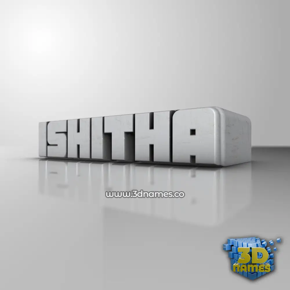 ishitha in White Metro style - 3D name wallpaper