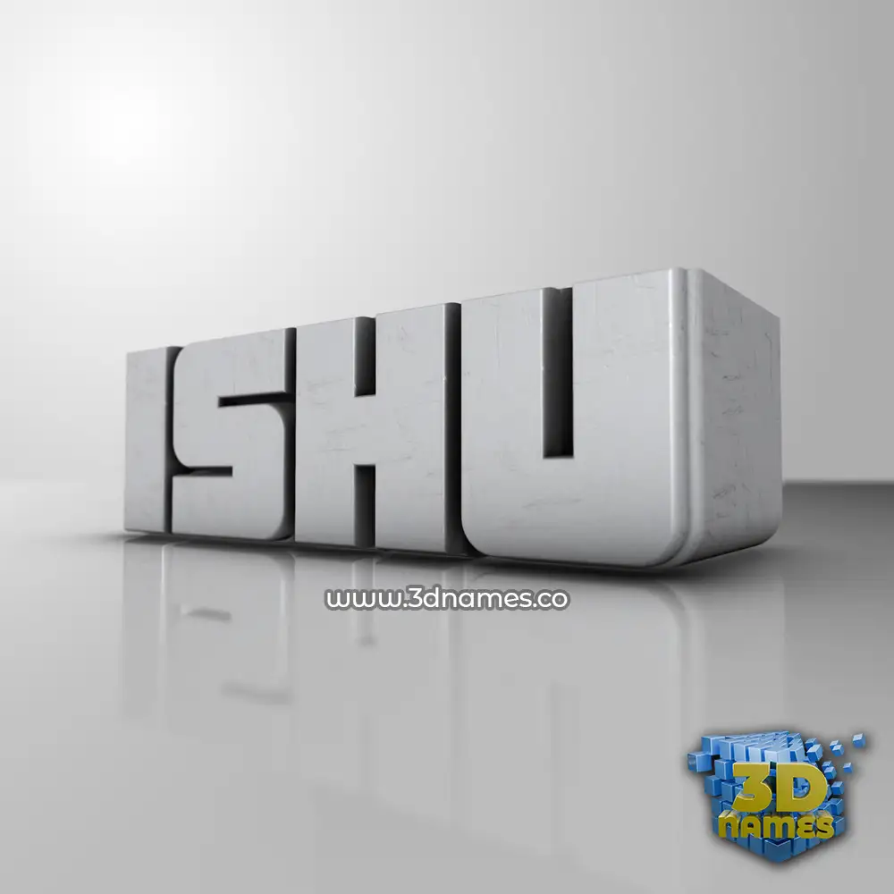 ishu in White Metro style - 3D name wallpaper