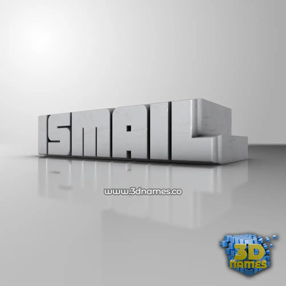 ismail in White Metro style - 3D name wallpaper