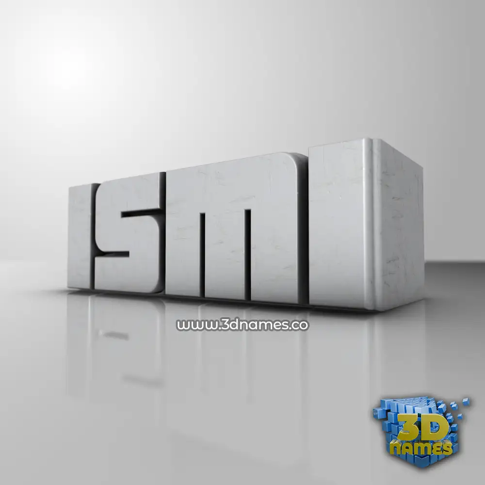 ismi in White Metro style - 3D name wallpaper