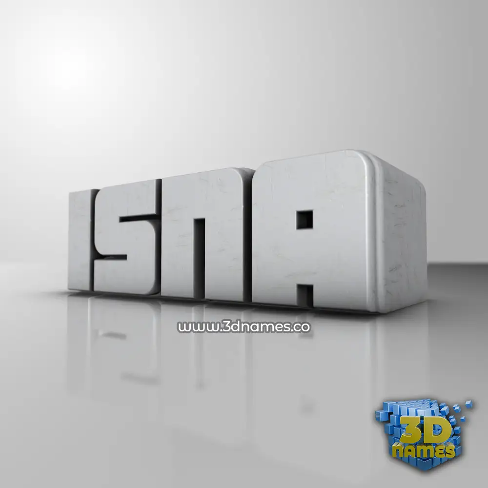 isna in White Metro style - 3D name wallpaper