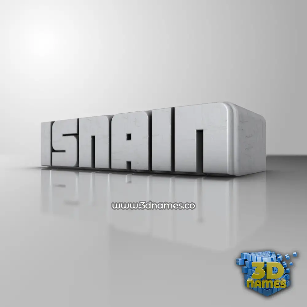 isnain in White Metro style - 3D name wallpaper
