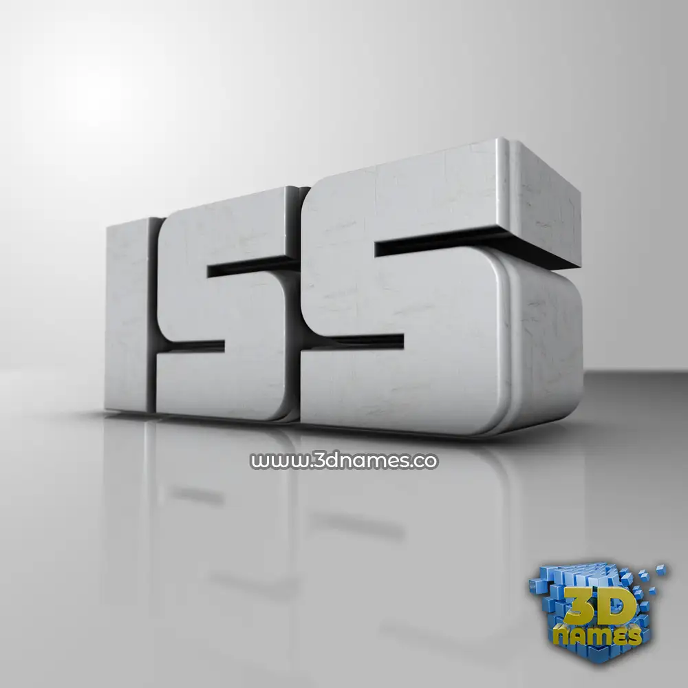 iss in White Metro style - 3D name wallpaper