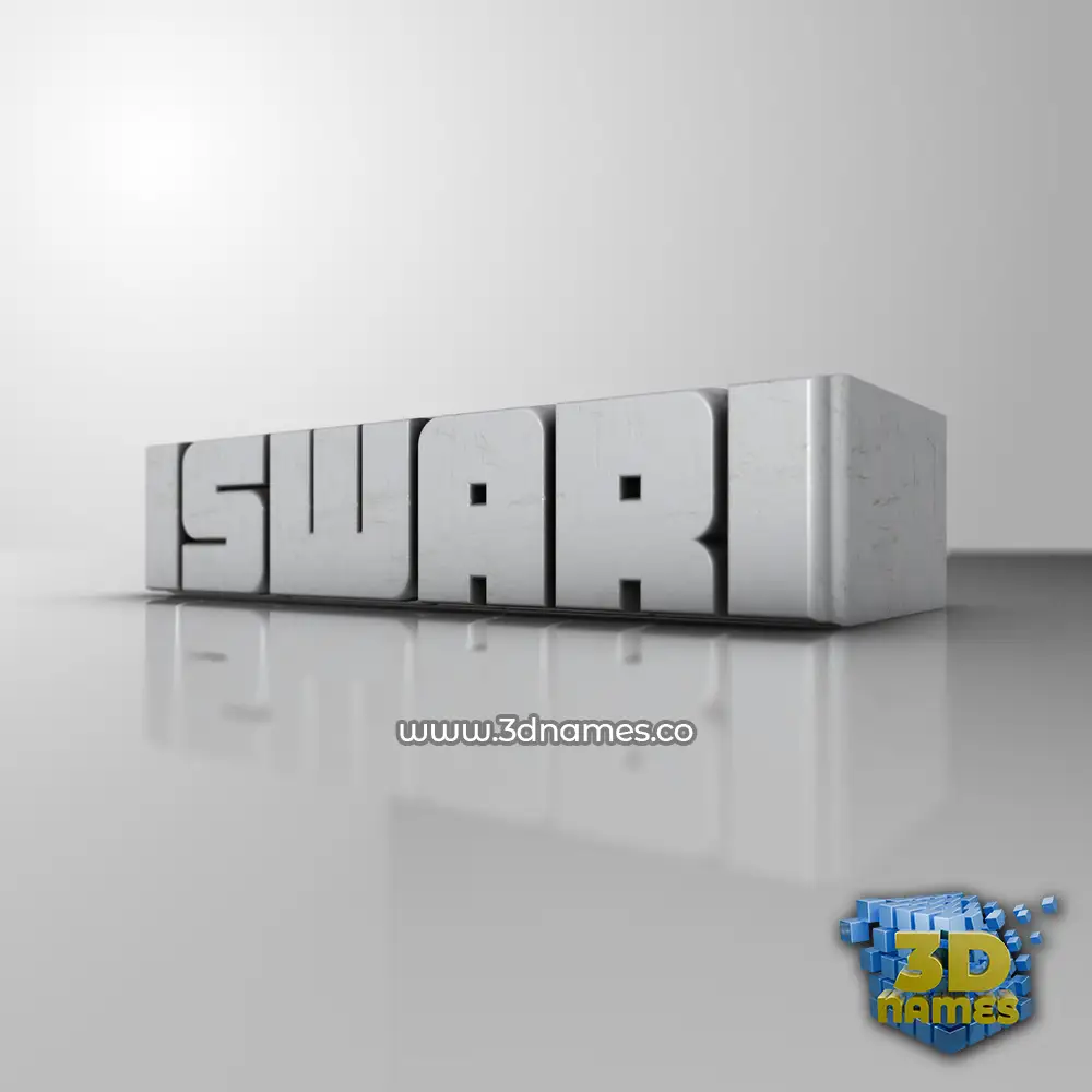 iswari in White Metro style - 3D name wallpaper
