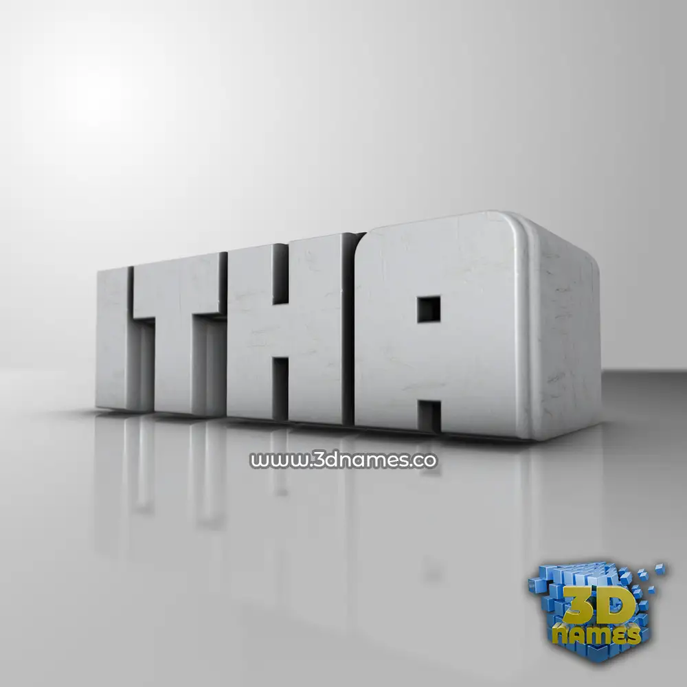 itha in White Metro style - 3D name wallpaper