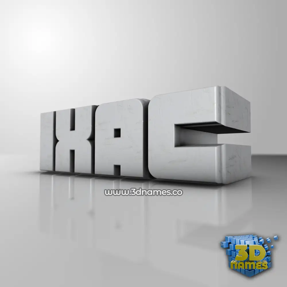 ixac in White Metro style - 3D name wallpaper