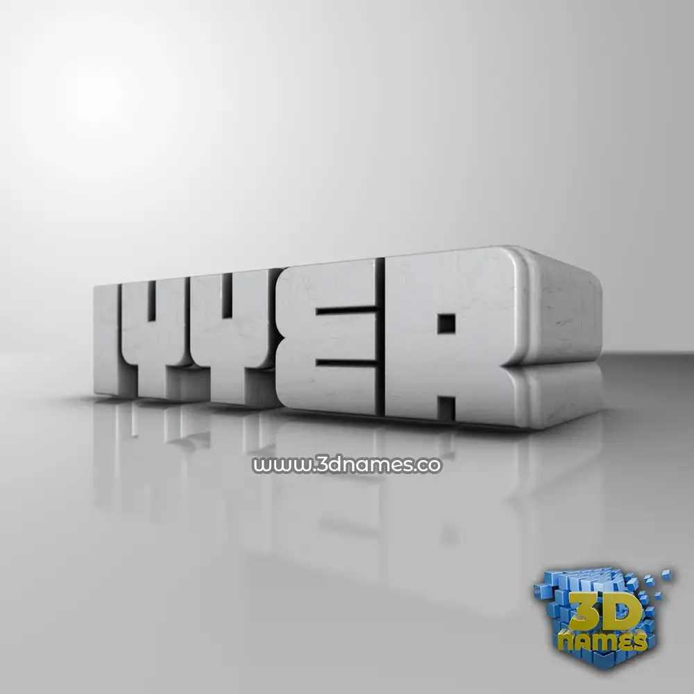 iyyer in White Metro style - 3D name wallpaper