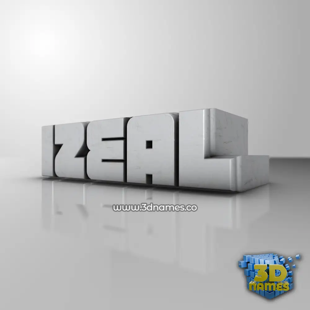 izeal in White Metro style - 3D name wallpaper