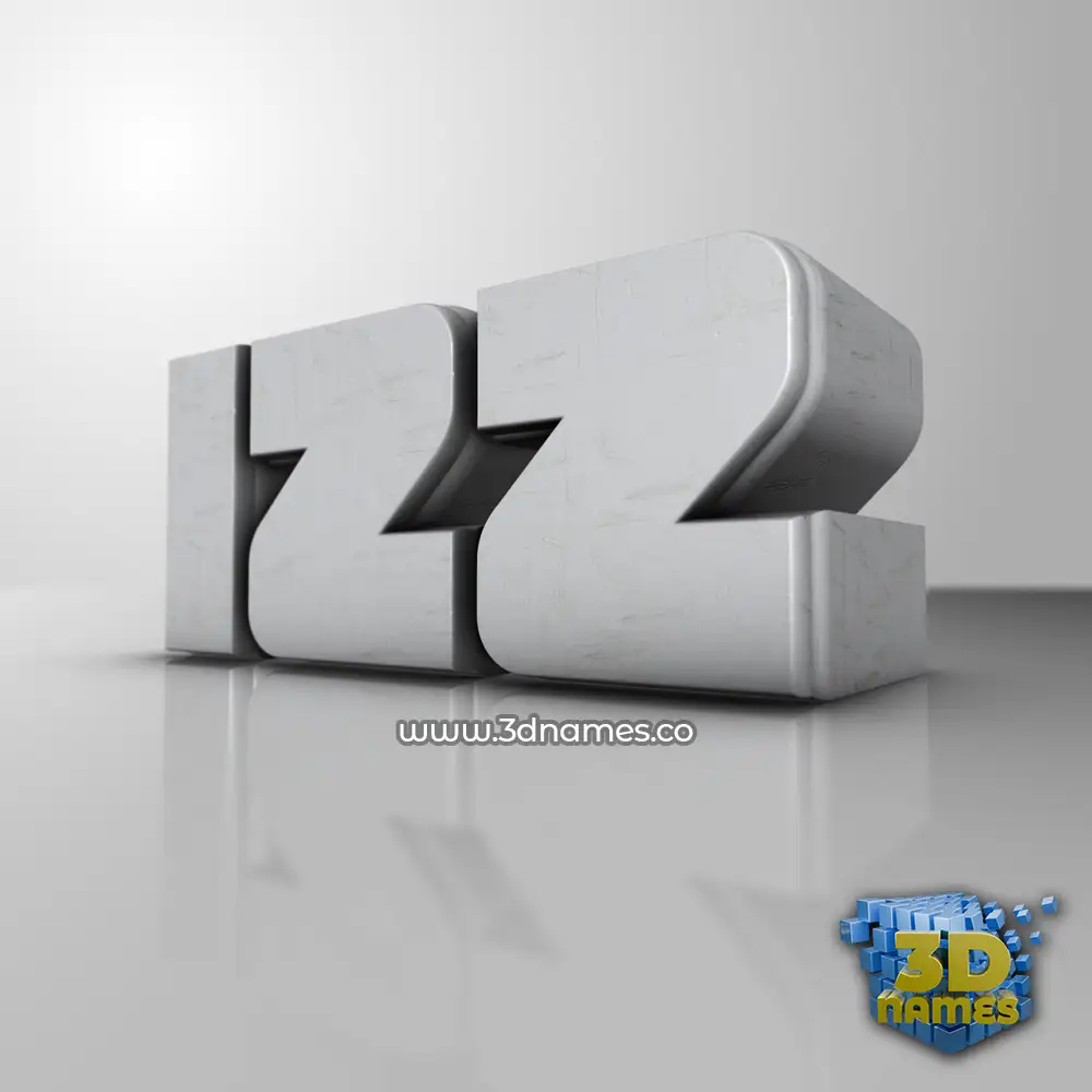 izz in White Metro style - 3D name wallpaper