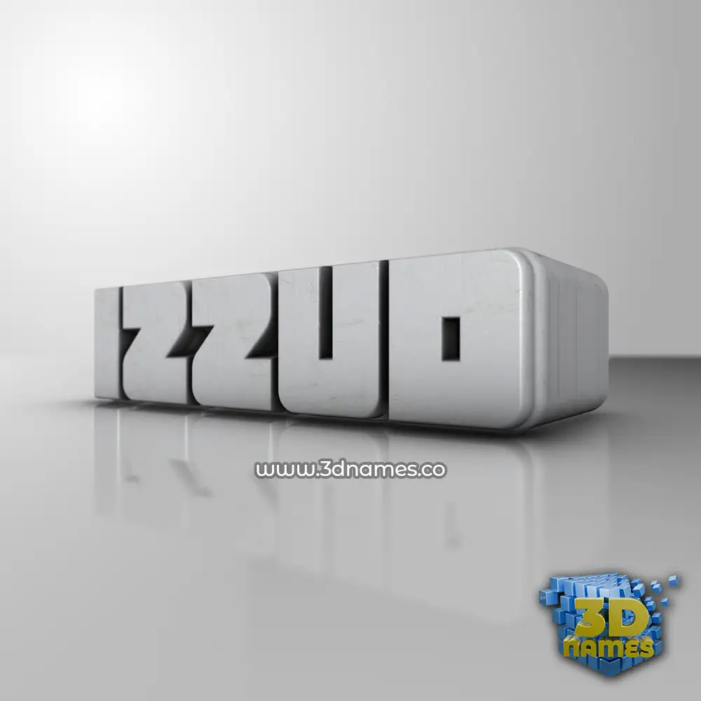 izzud in White Metro style - 3D name wallpaper