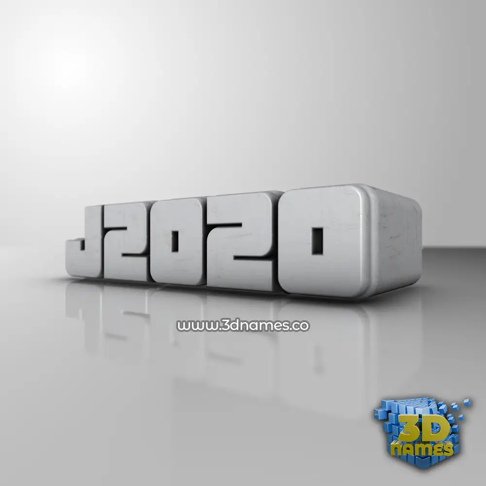 j2020 in White Metro style - 3D name wallpaper