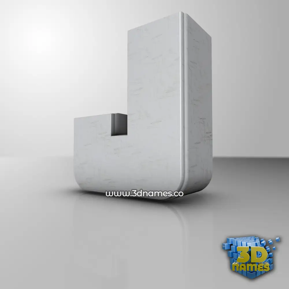 j in White Metro style - 3D name wallpaper
