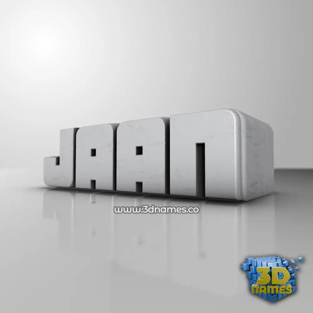 jaan in White Metro style - 3D name wallpaper