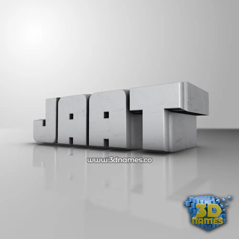 jaat in White Metro style - 3D name wallpaper