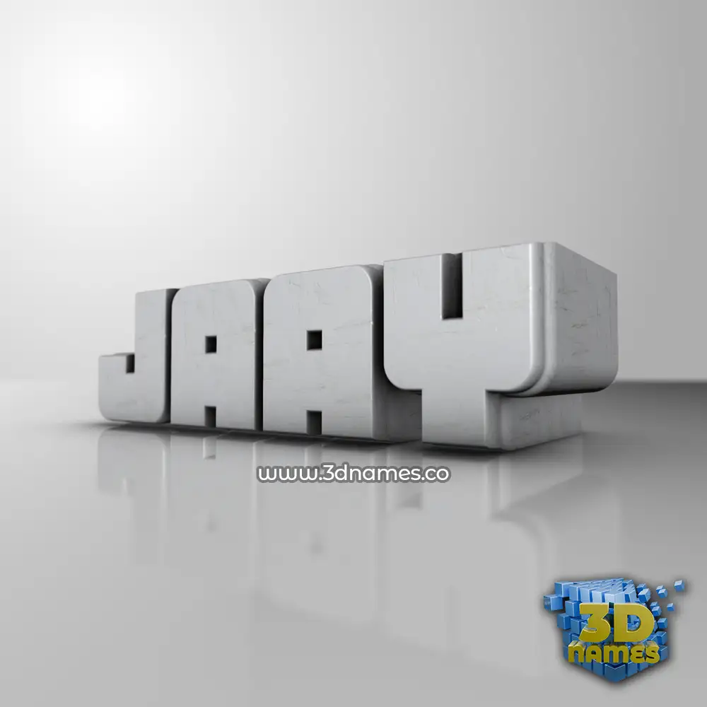 jaay in White Metro style - 3D name wallpaper