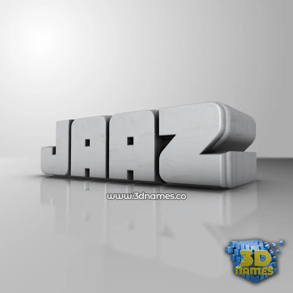 jaaz in White Metro style - 3D name wallpaper