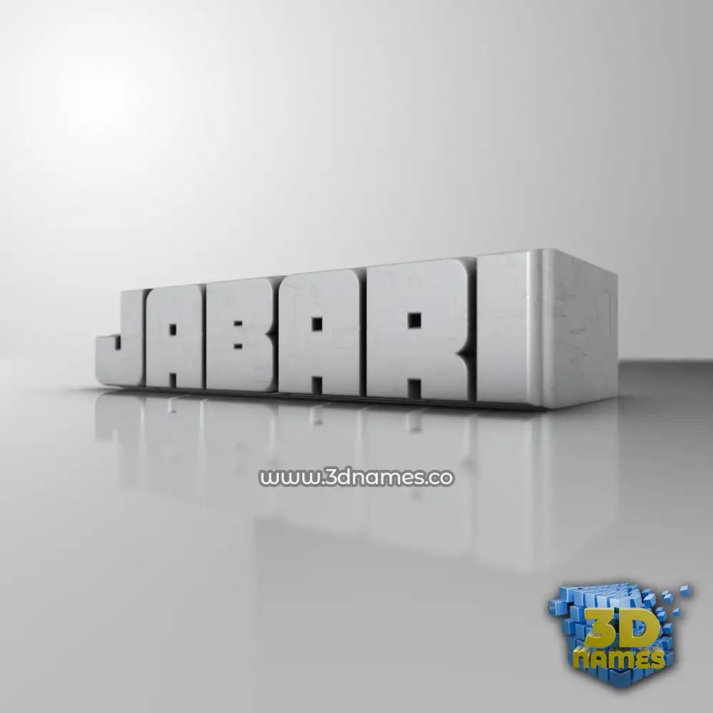 jabari in White Metro style - 3D name wallpaper