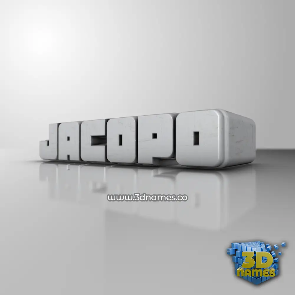 jacopo in White Metro style - 3D name wallpaper