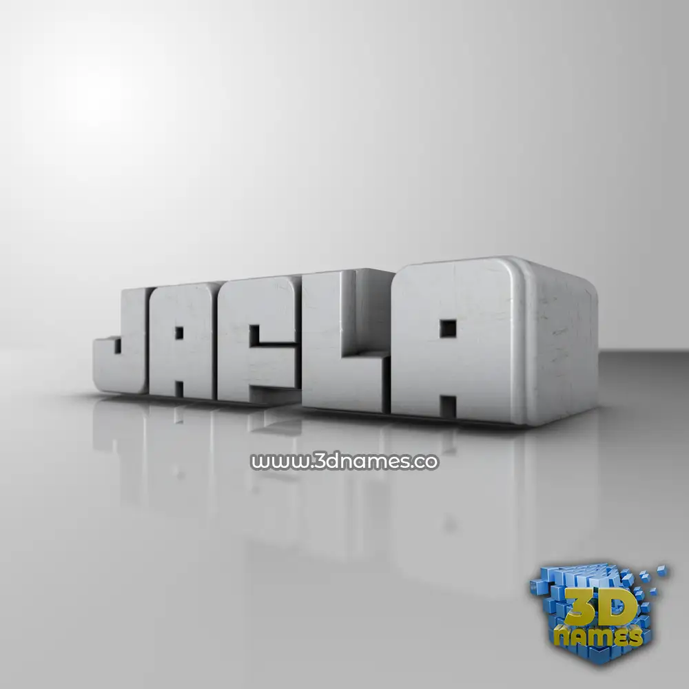 jafla in White Metro style - 3D name wallpaper