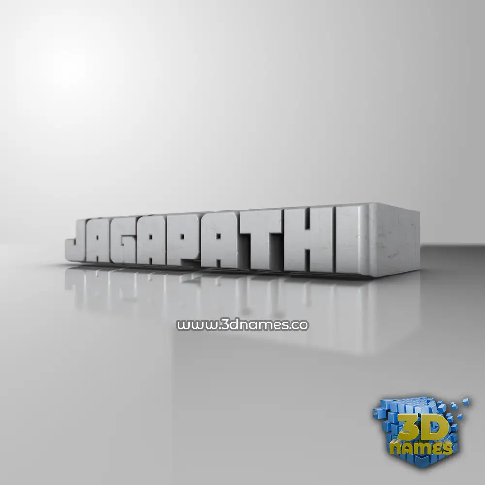 jagapathi in White Metro style - 3D name wallpaper