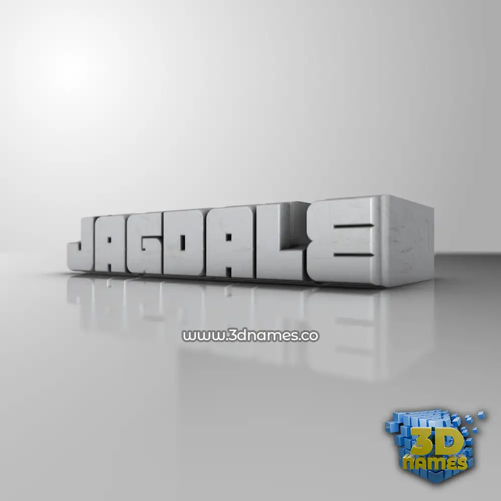 jagdale in White Metro style - 3D name wallpaper