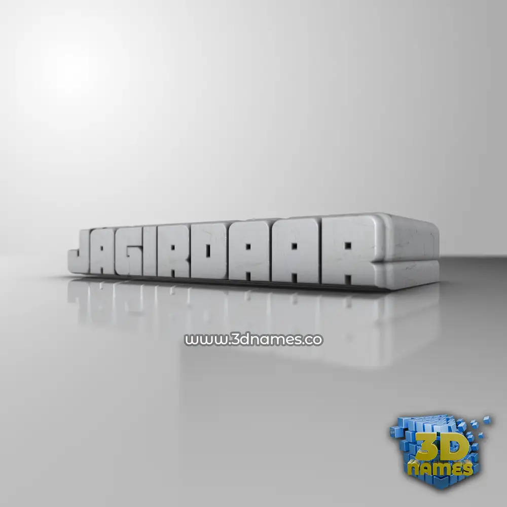 jagirdaar in White Metro style - 3D name wallpaper