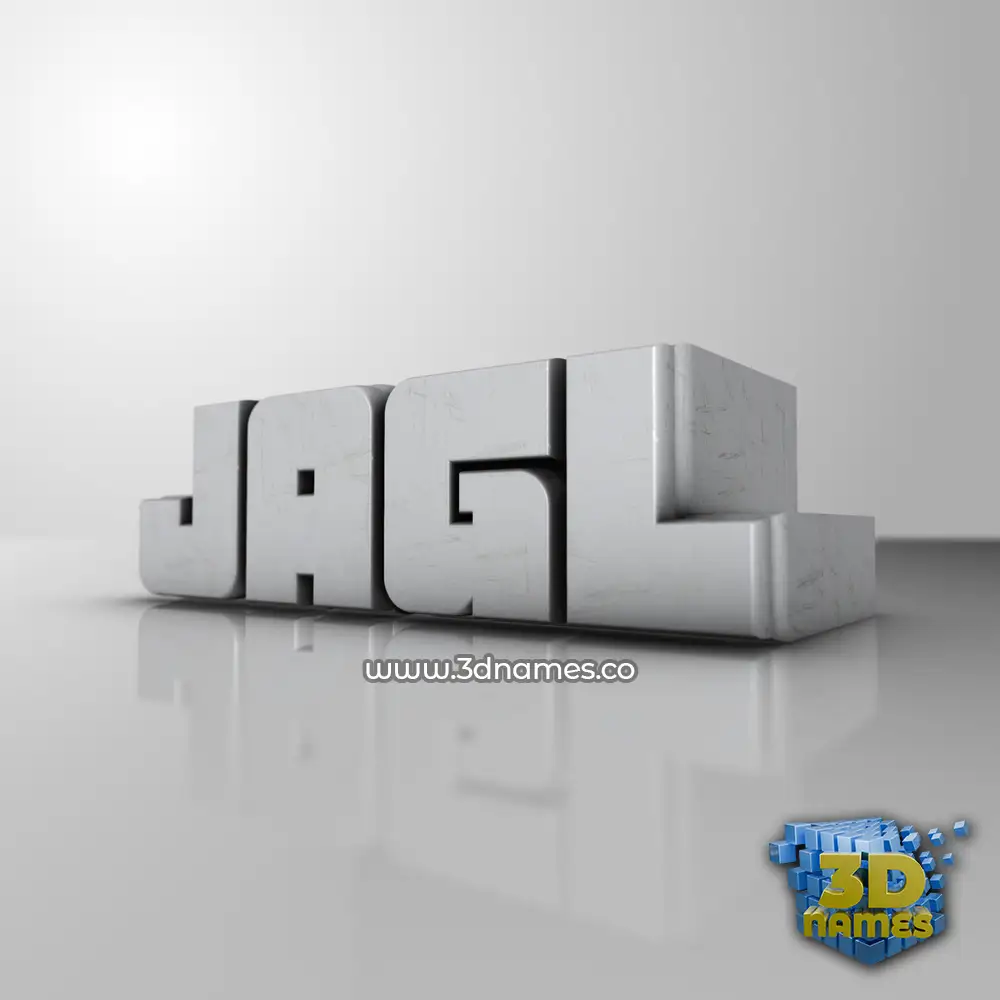 jagl in White Metro style - 3D name wallpaper