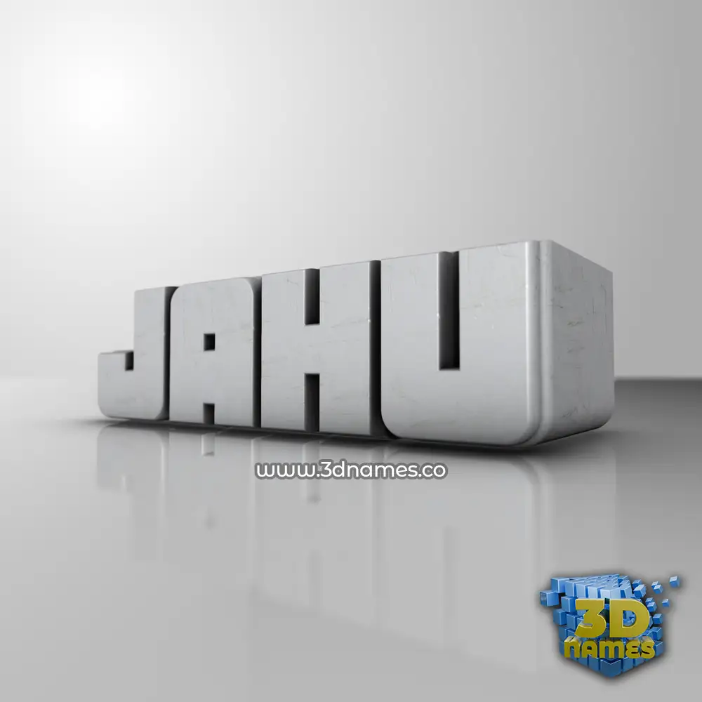jahu in White Metro style - 3D name wallpaper