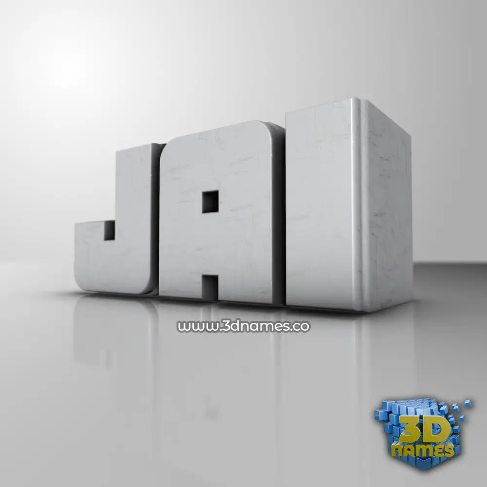 jai in White Metro style - 3D name wallpaper