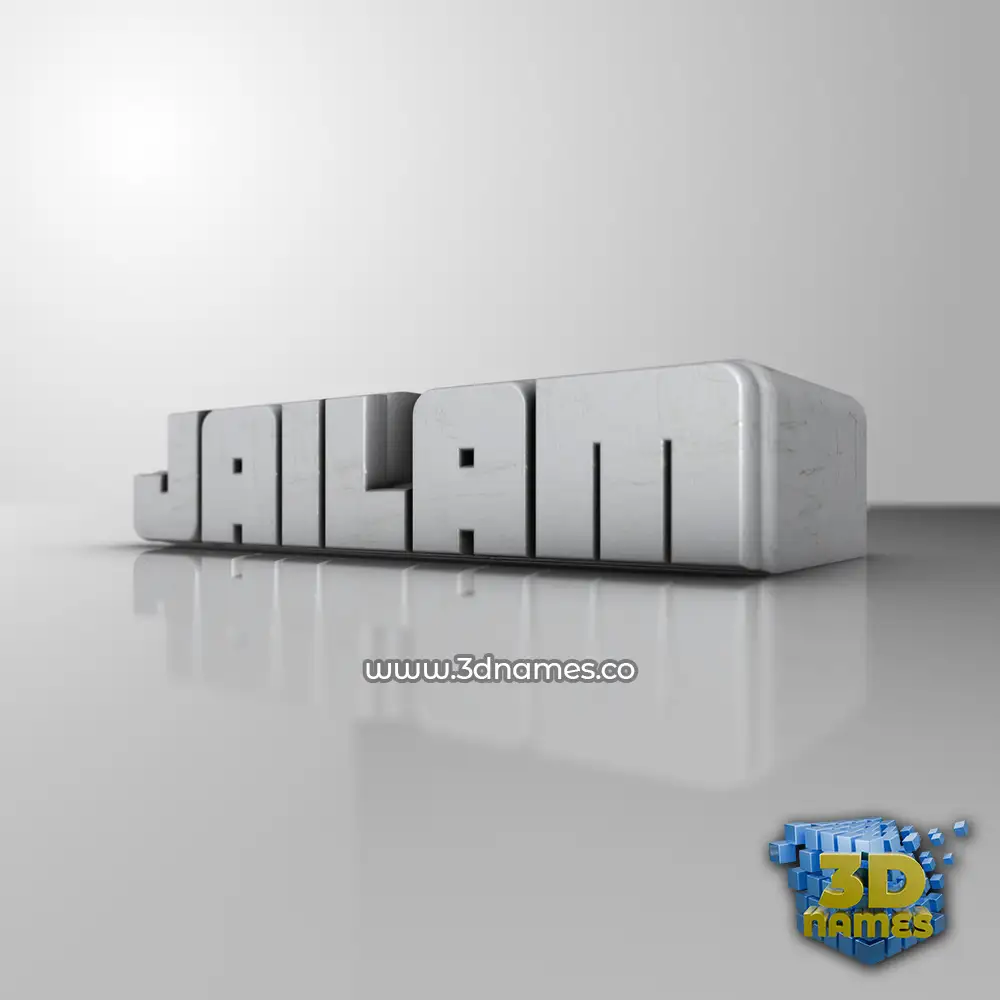 jailam in White Metro style - 3D name wallpaper