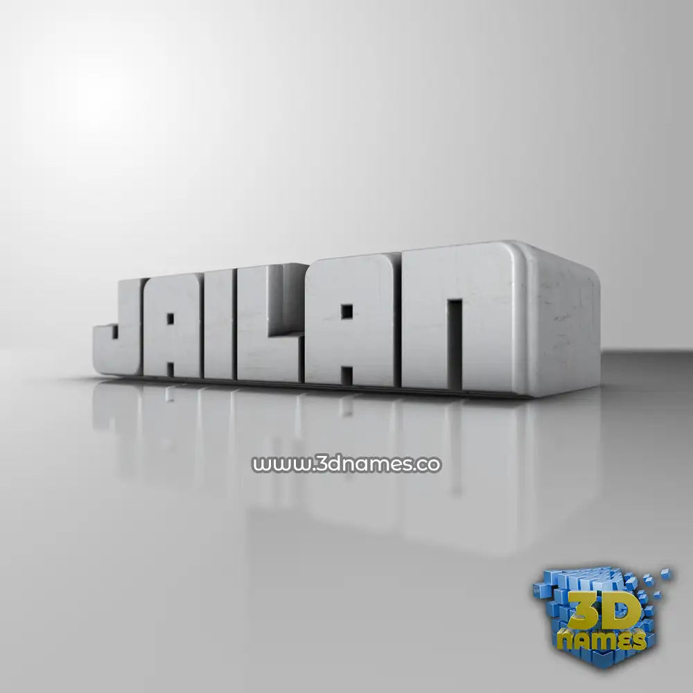 jailan in White Metro style - 3D name wallpaper
