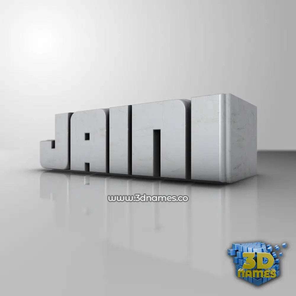jaini in White Metro style - 3D name wallpaper