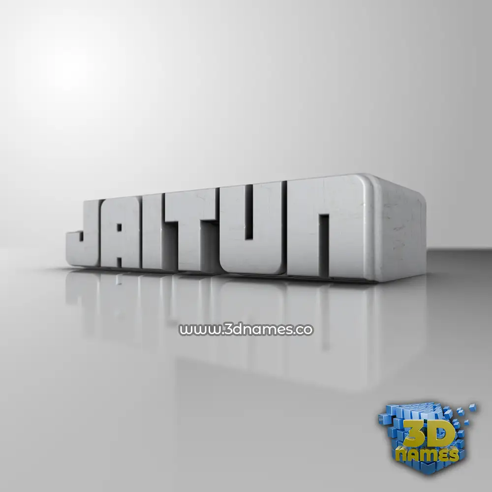 jaitun in White Metro style - 3D name wallpaper
