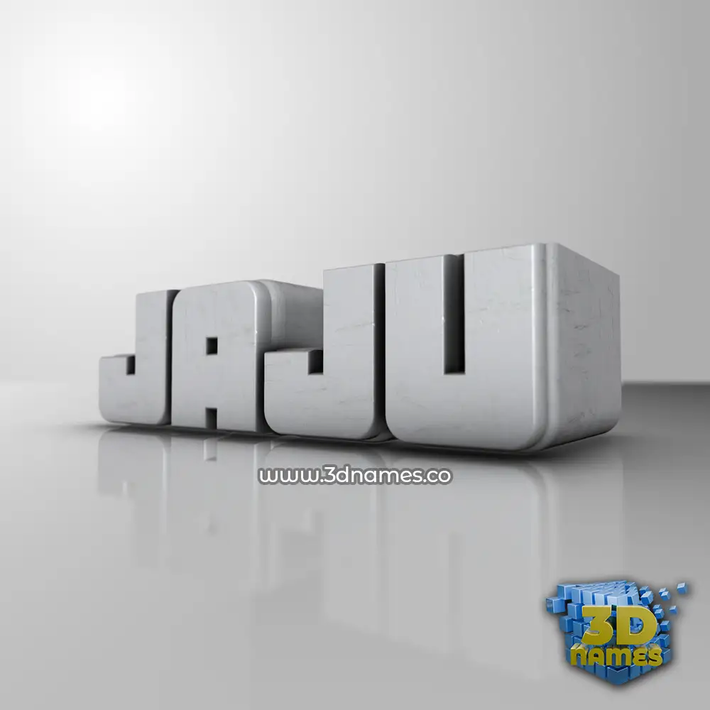jaju in White Metro style - 3D name wallpaper