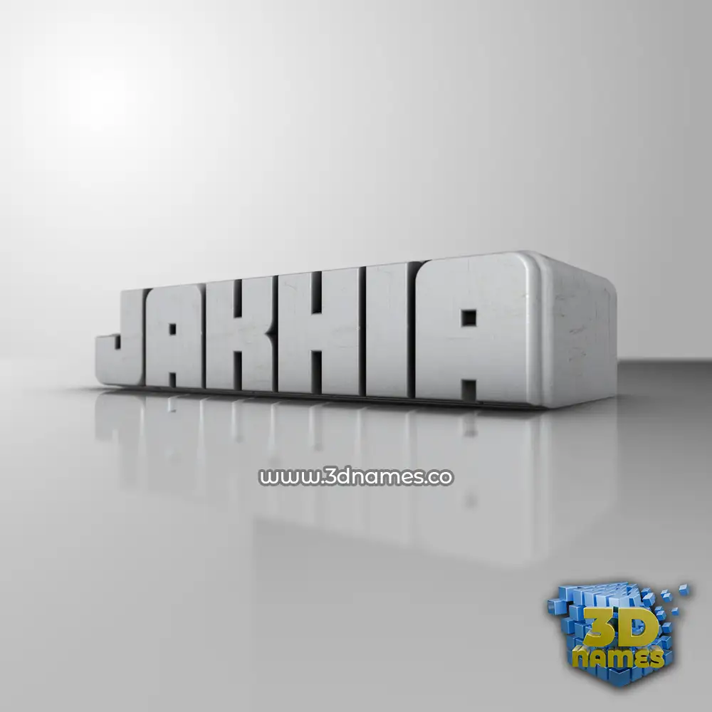 jakhia in White Metro style - 3D name wallpaper