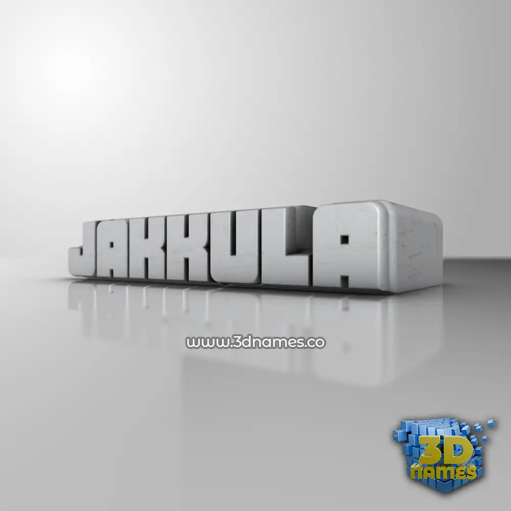 jakkula in White Metro style - 3D name wallpaper