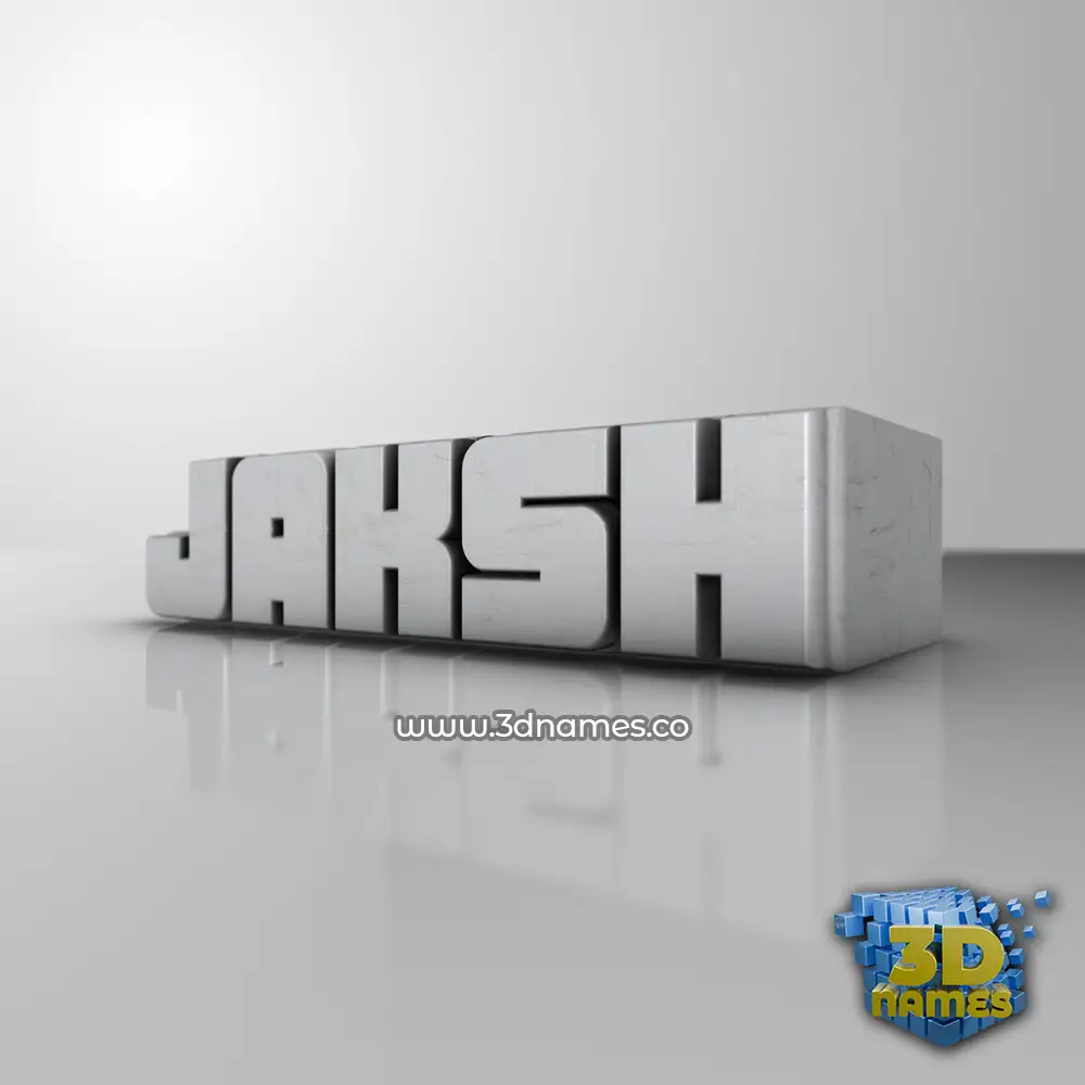 jaksh in White Metro style - 3D name wallpaper