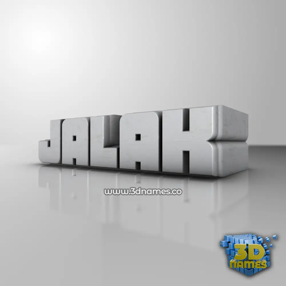 jalak in White Metro style - 3D name wallpaper