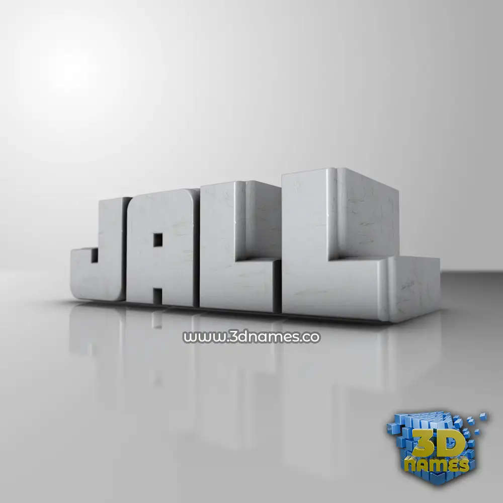 jall in White Metro style - 3D name wallpaper