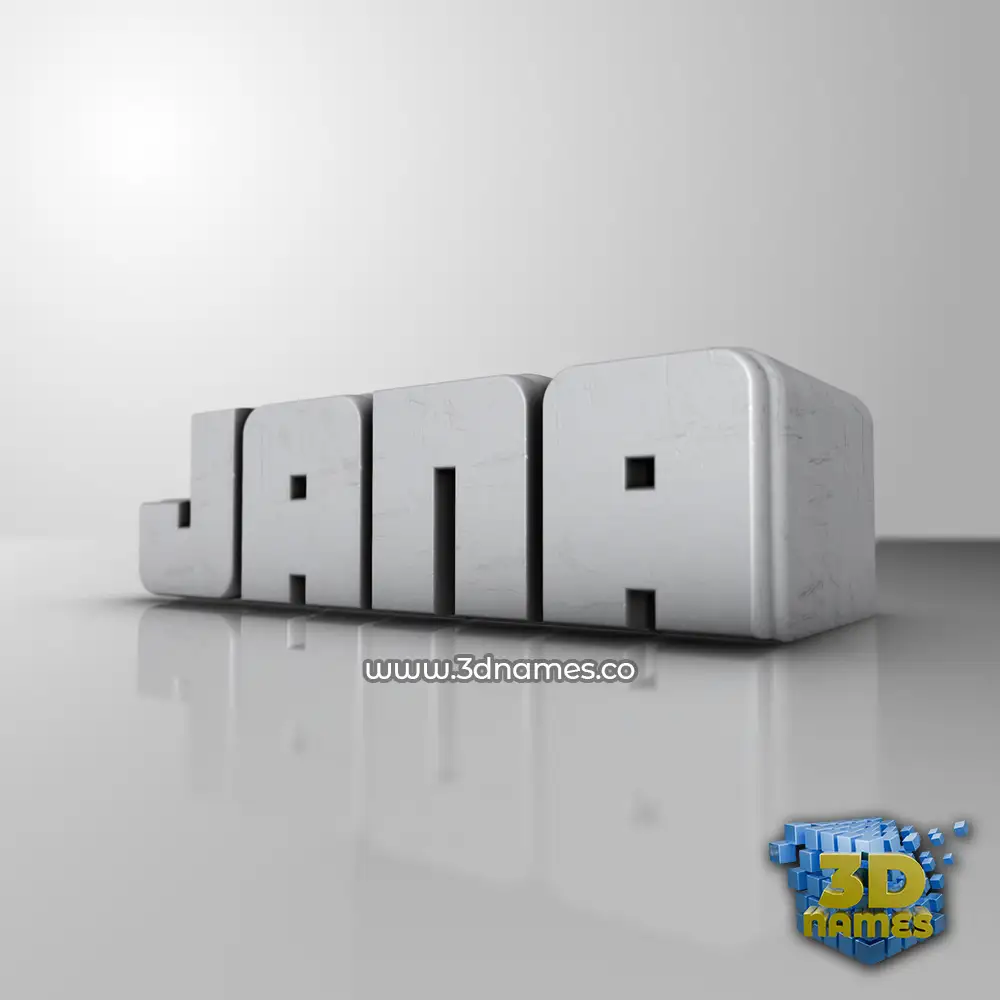 jana in White Metro style - 3D name wallpaper