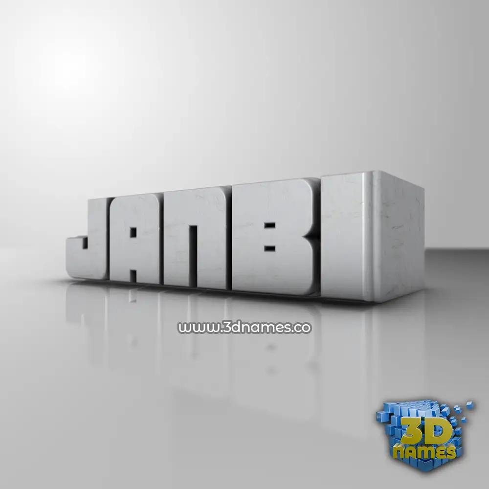 janbi in White Metro style - 3D name wallpaper