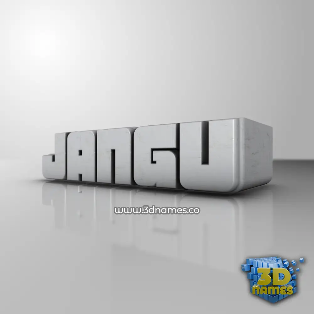jangu in White Metro style - 3D name wallpaper